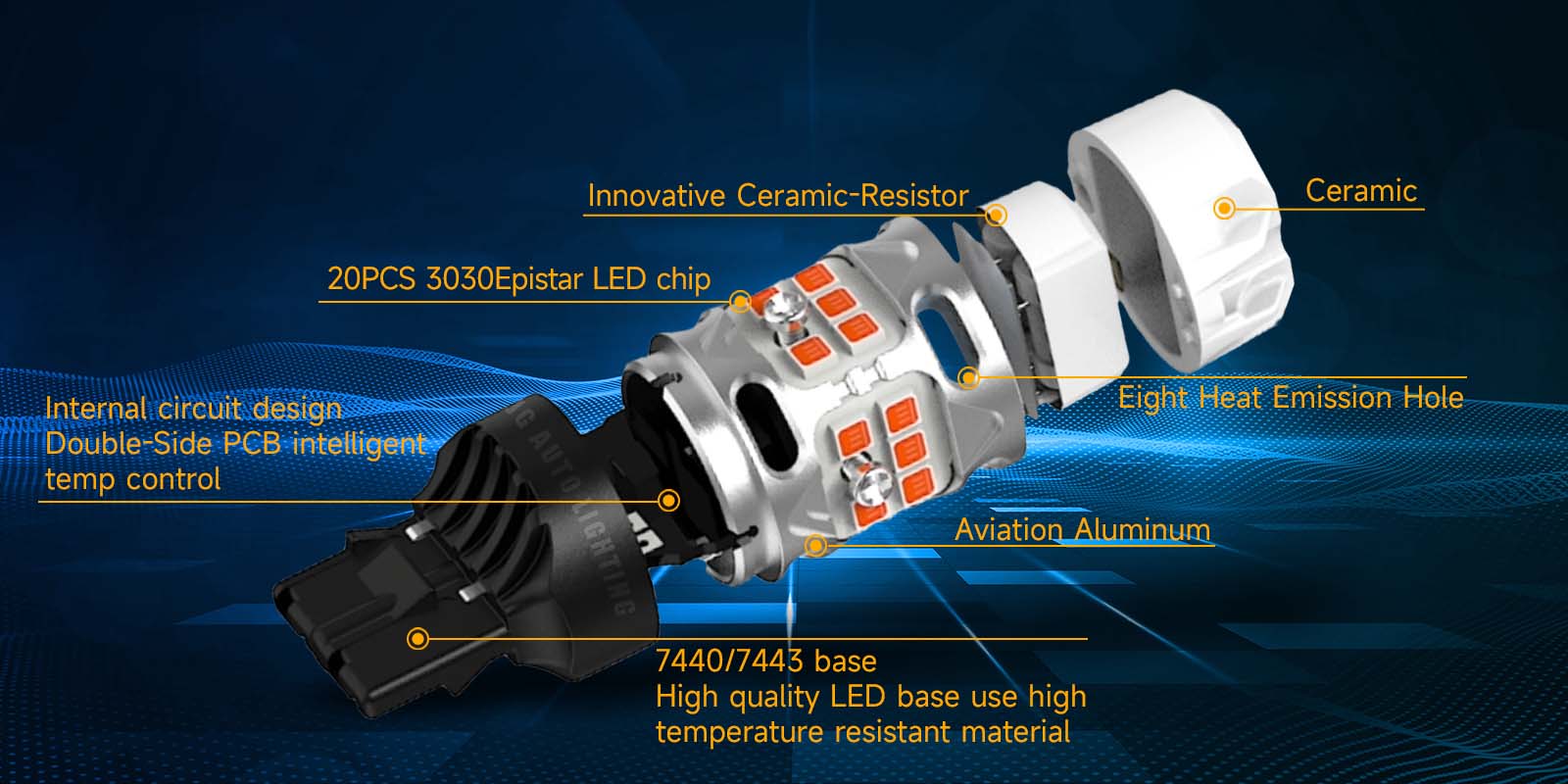 JG T3 Turn Signals Brake Light Led Bulb Strong Canbus 3030 20SMD 3156 3157 7440 7443 PY21W Switchback T20 Turn Signal Lamp