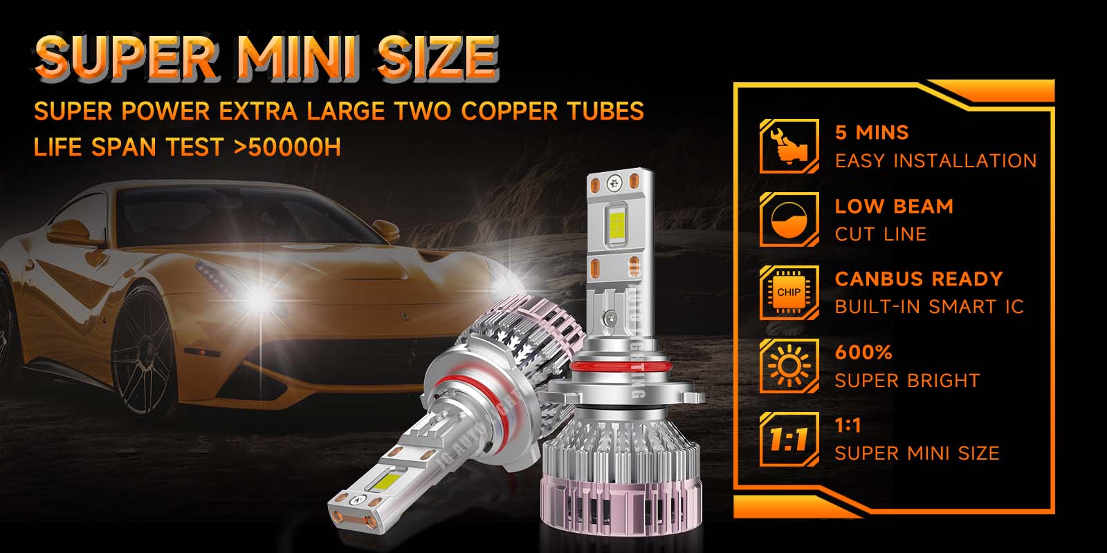 JG High Power Q16 Car Led Headlight Bulb Canbus 130W 26000LM Led Headlight H4 H11 H7 9005 9006 9012 Led Headlights Bulb