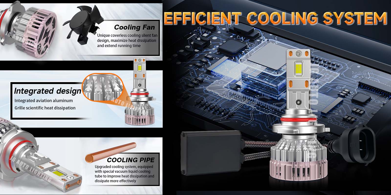 JG High Power Q16 Car Led Headlight Bulb Canbus 130W 26000LM Led Headlight H4 H11 H7 9005 9006 9012 Led Headlights Bulb
