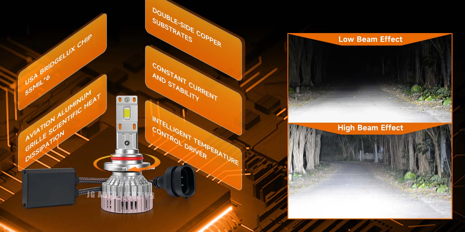JG High Power Q16 Car Led Headlight Bulb Canbus 130W 26000LM Led Headlight H4 H11 H7 9005 9006 9012 Led Headlights Bulb