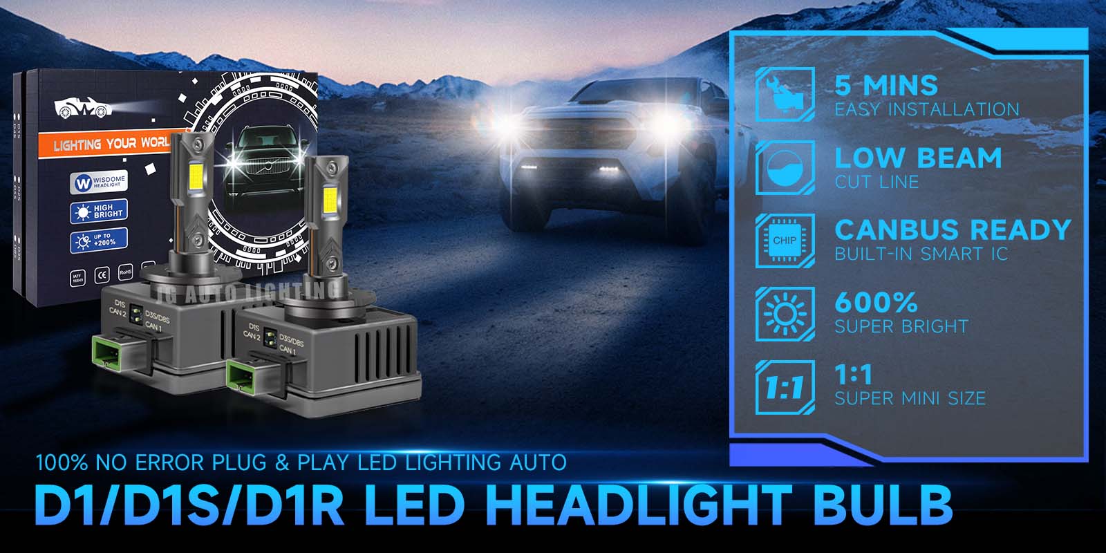 Super Bright Car Headlight Strong Canbus Plug and Play D1S D2S D3S D4S D5S D8S LED Head Bulb Xenon Lights for Car LED Headlight