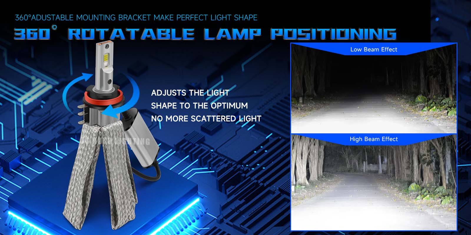 JG 8C Pro Led Copper Strip Series Fanless H15 Car LED H15 6000K 80W 8000LM Car LED Headlight Bulb Canbus Led