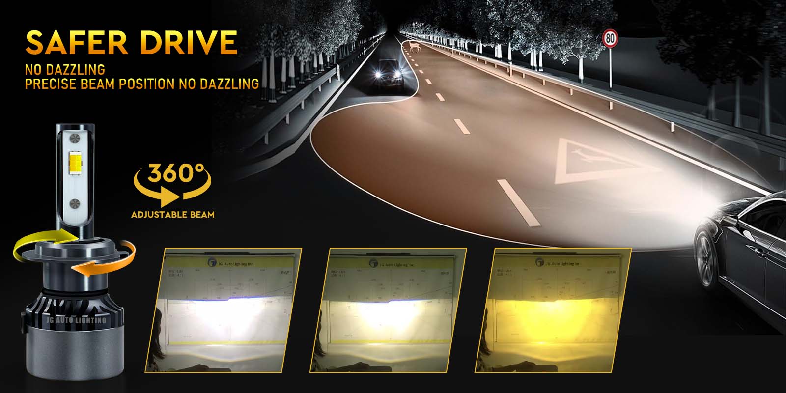 JG tricolor Led Headlight E380 6000k 4300k 3000k 12000LM Fog lamp Cars Strobe function H11 9005 9012 Auto Led Headlight Bulb