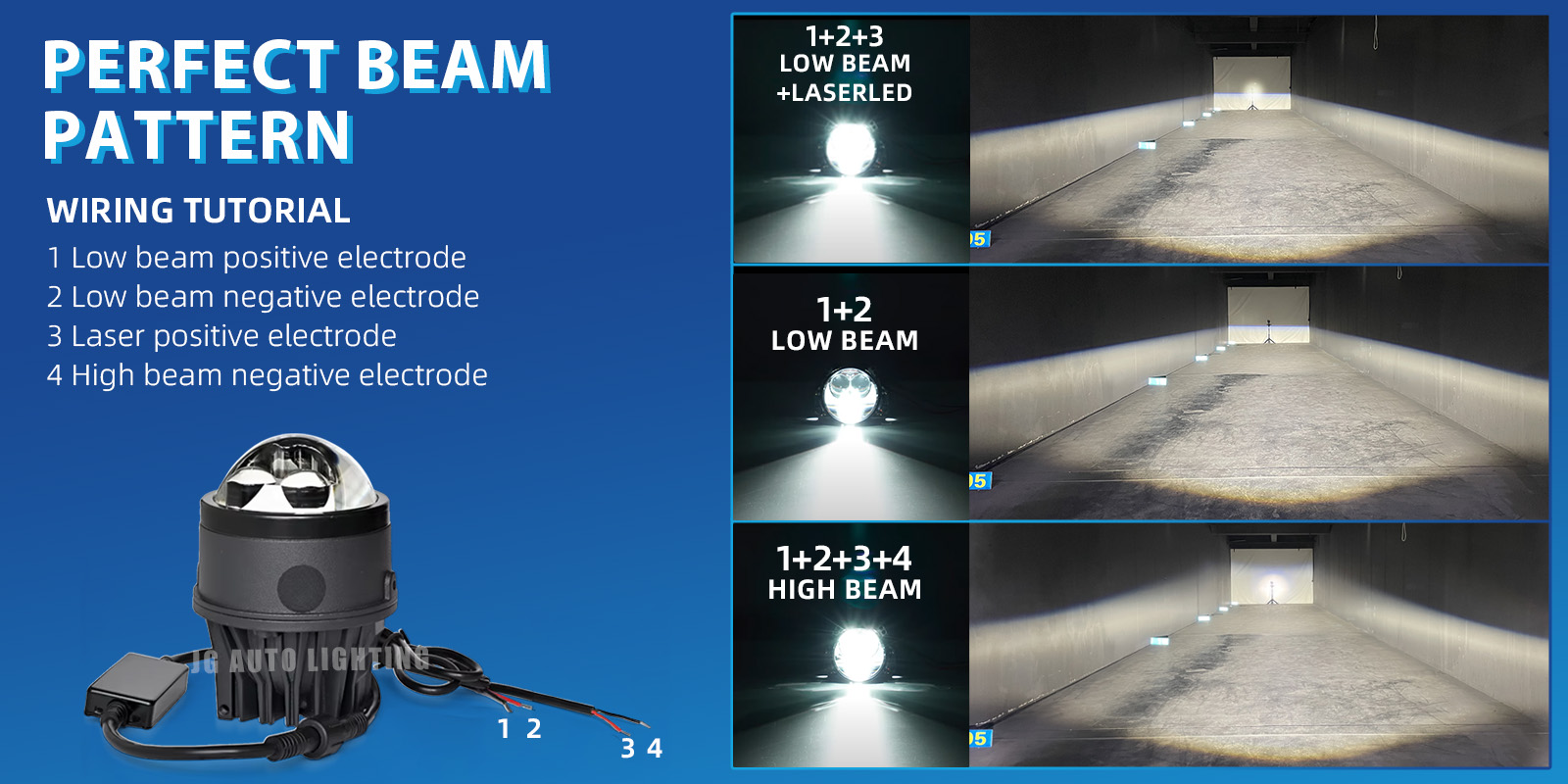 High Power JG-inch Bi-Fog Fog Lights LED Headlight Dual Laser Direct Projector Lens Car Fog Lights