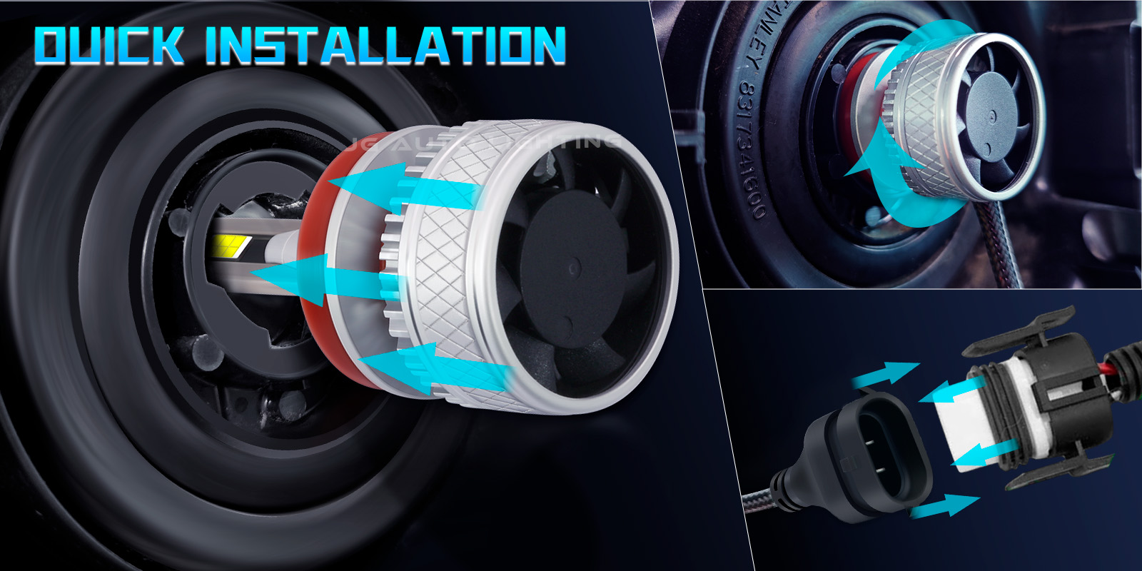 JG auto led bulbs WS55 22000lm 120w super bright h1 h7 9005 9006 H11 car led light motorcycle bulb h4 9012 canbus led bulbs