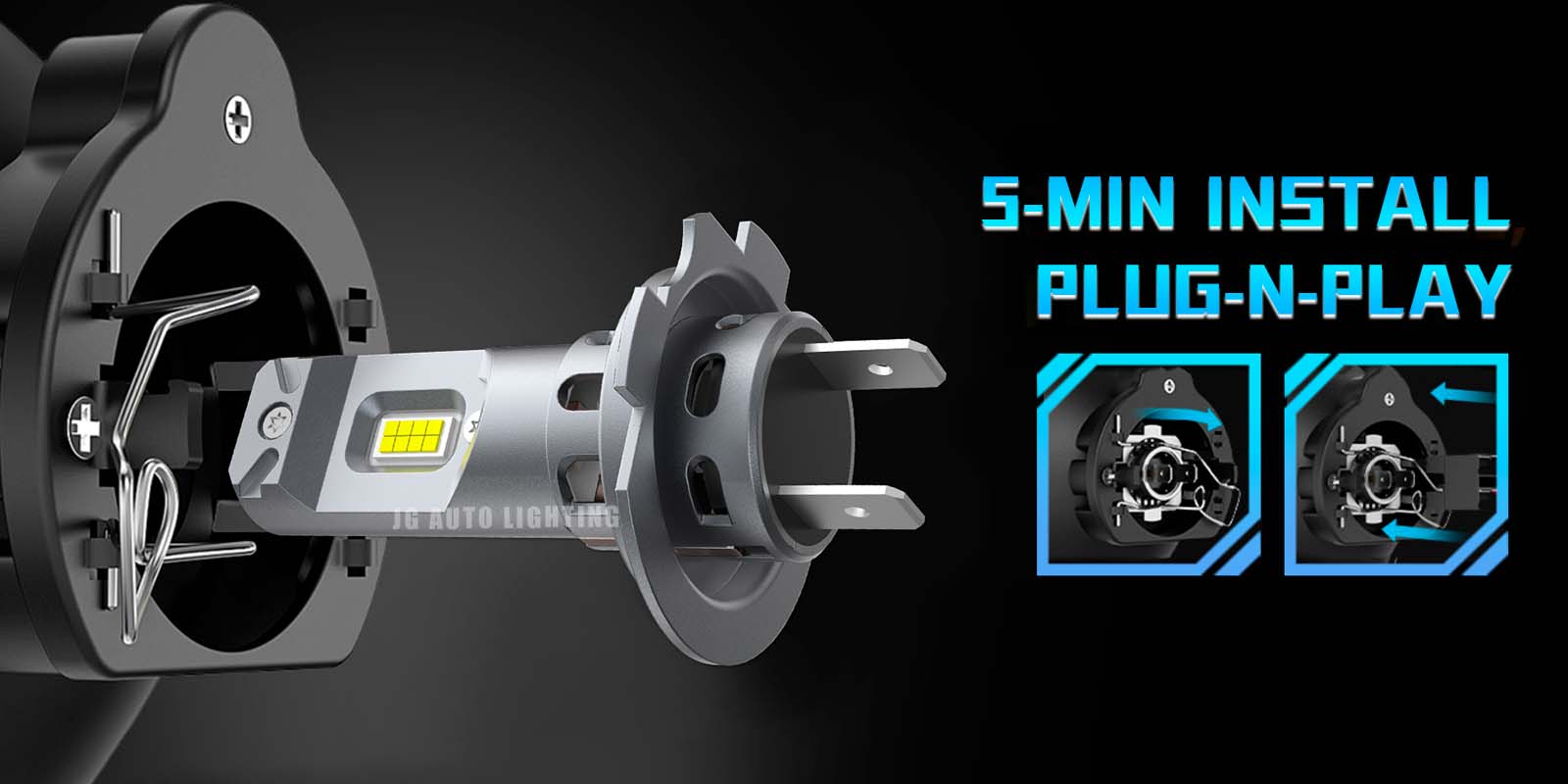 JG Z30 66W lumen Plug and Play Small Size Car H7 Led Headlight Fog Light Low Beam High Beam