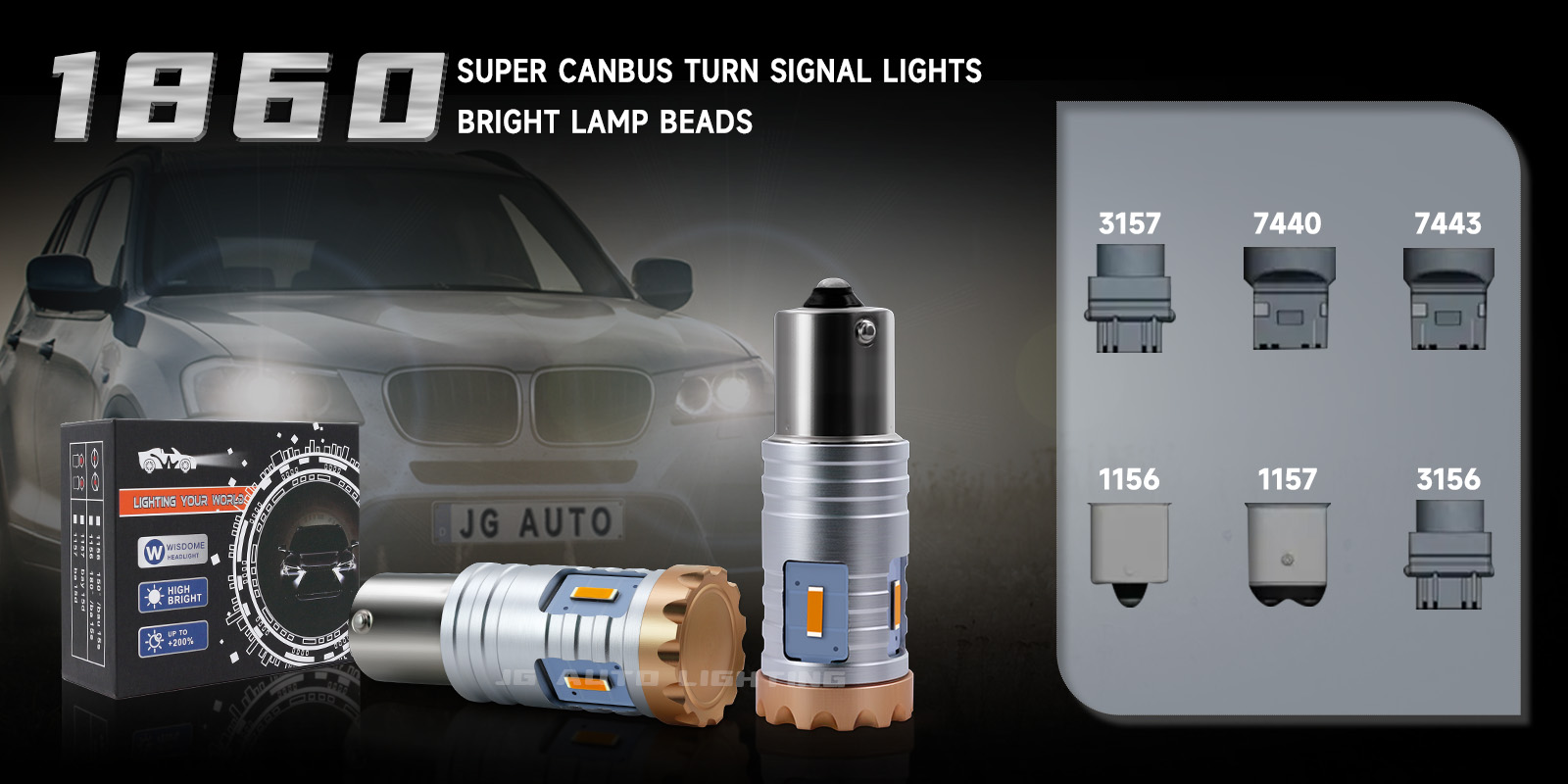 JG 1156 Ba15S P21W 1157 P21/5W Bay15D T20 Led 7443 7440 Car Turn Signal Bulbs Auto Reverse Brake 1860 4SMD 12V Car Led Light