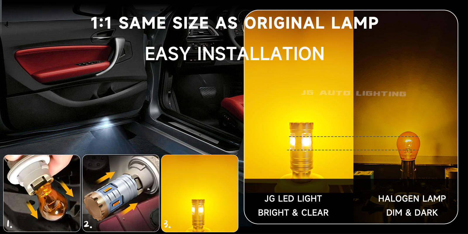 JG 1156 Ba15S P21W 1157 P21/5W Bay15D T20 Led 7443 7440 Car Turn Signal Bulbs Auto Reverse Brake 1860 4SMD 12V Car Led Light