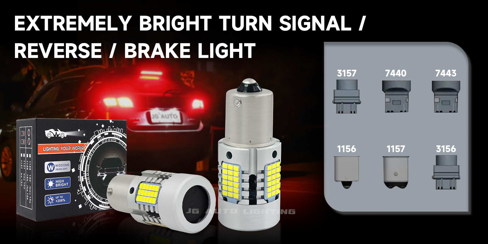 T20 7440 3156 3157 72SMD 1156 BA15S 1157 BAY15D 7443 White Amber 27W LED Bulb With Cooling Fan No Error Led Turn Signal Light