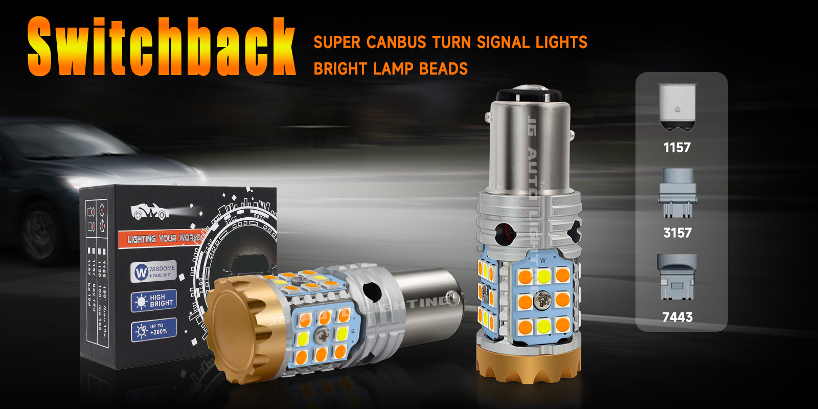 JG 1157 P21/5W Bay15D T20 Led 7443 3157 Car Turn Signal Bulbs Auto Reverse Brake 3030 32SMD Switchback 12V Car Led Light