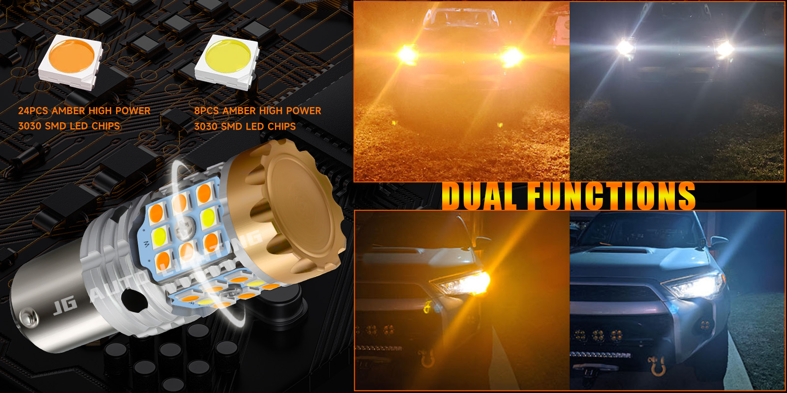 JG 1157 P21/5W Bay15D T20 Led 7443 3157 Car Turn Signal Bulbs Auto Reverse Brake 3030 32SMD Switchback 12V Car Led Light