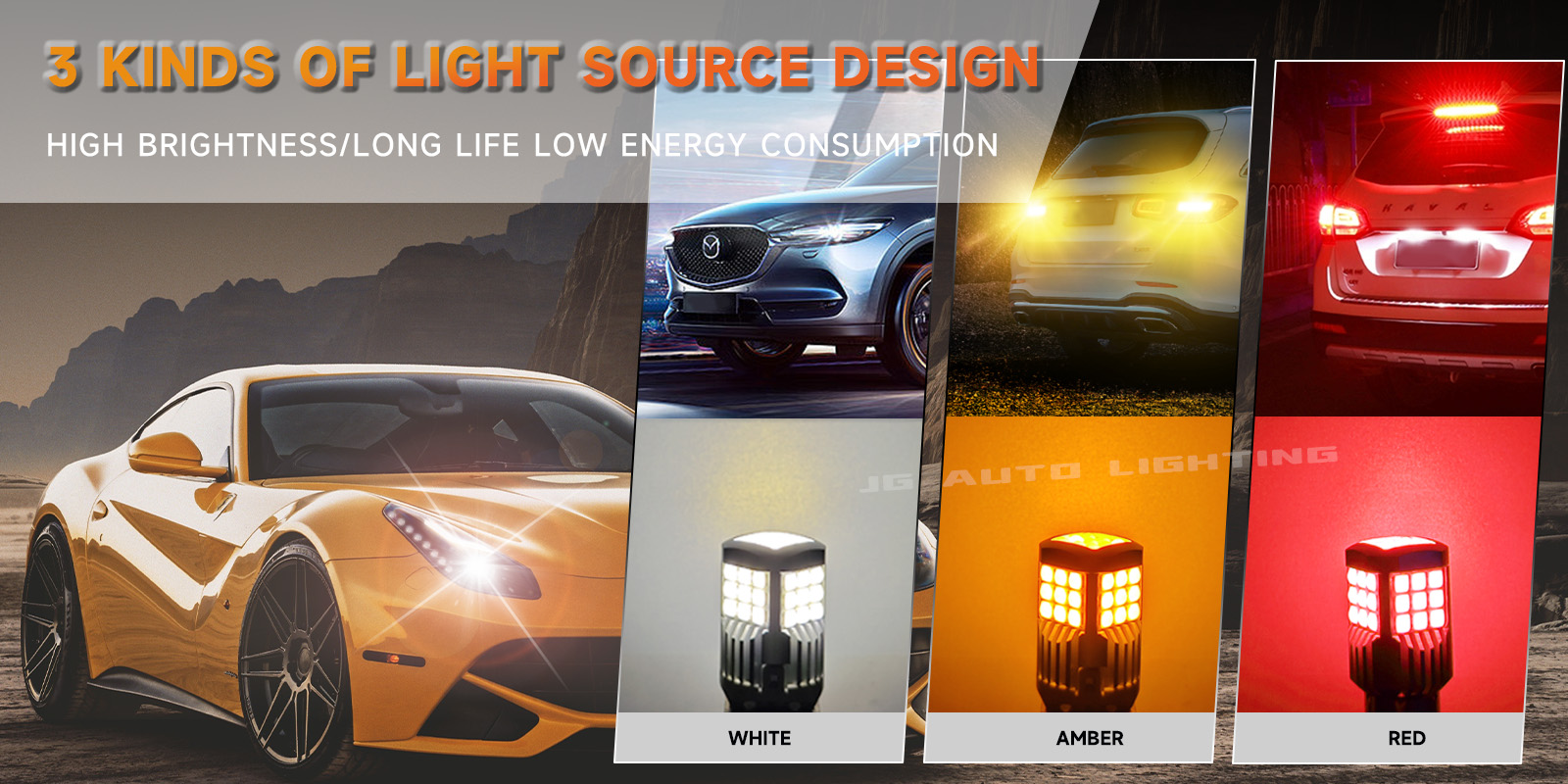 JG 3030 Customized Powerful 1156 T20 PY21W 7440 Canbus signal Lamp No Error No Hyper Flash Turn signal Lamp Amber
