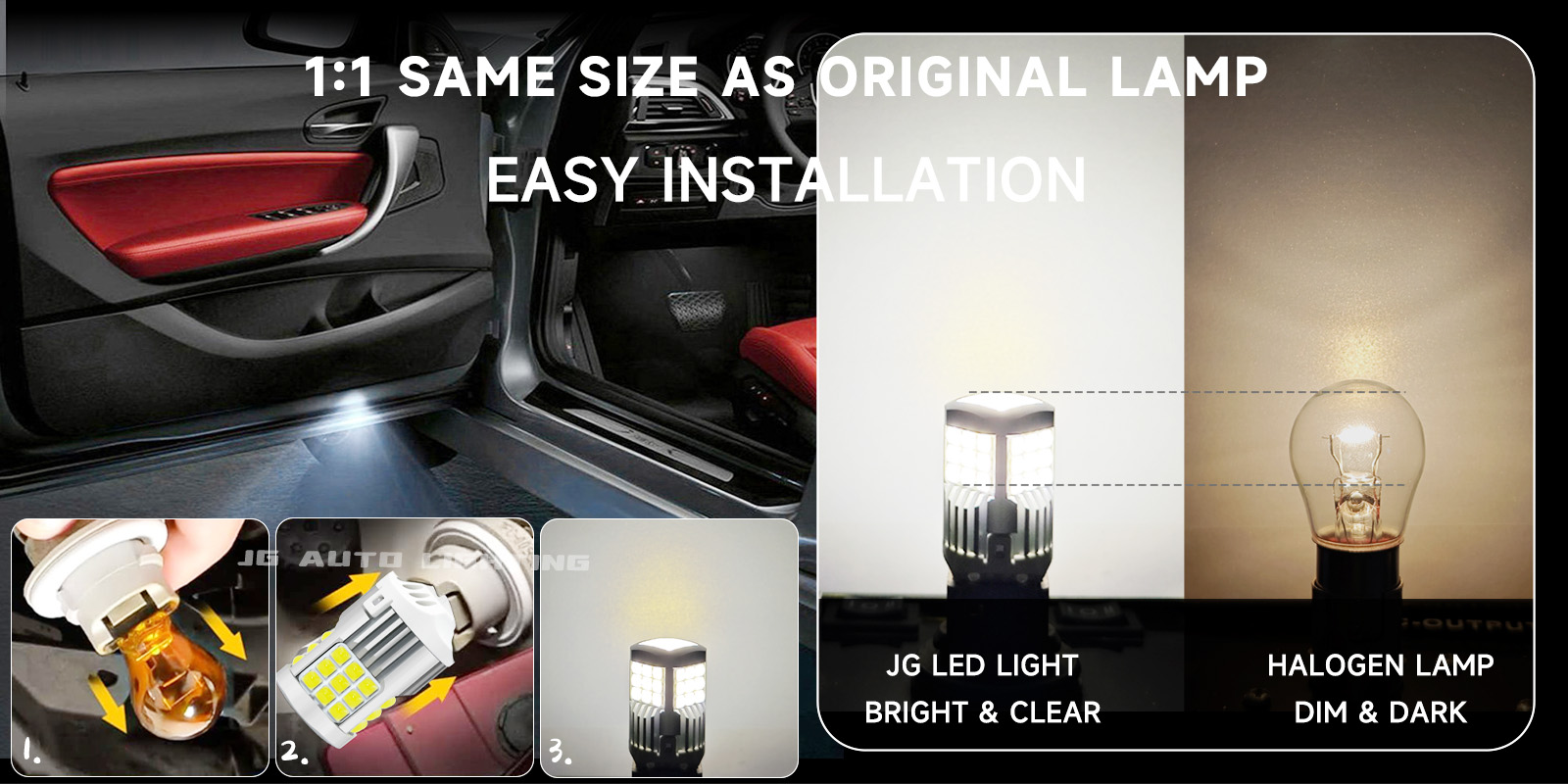 JG 3030 Customized Powerful 1156 T20 PY21W 7440 Canbus signal Lamp No Error No Hyper Flash Turn signal Lamp Amber