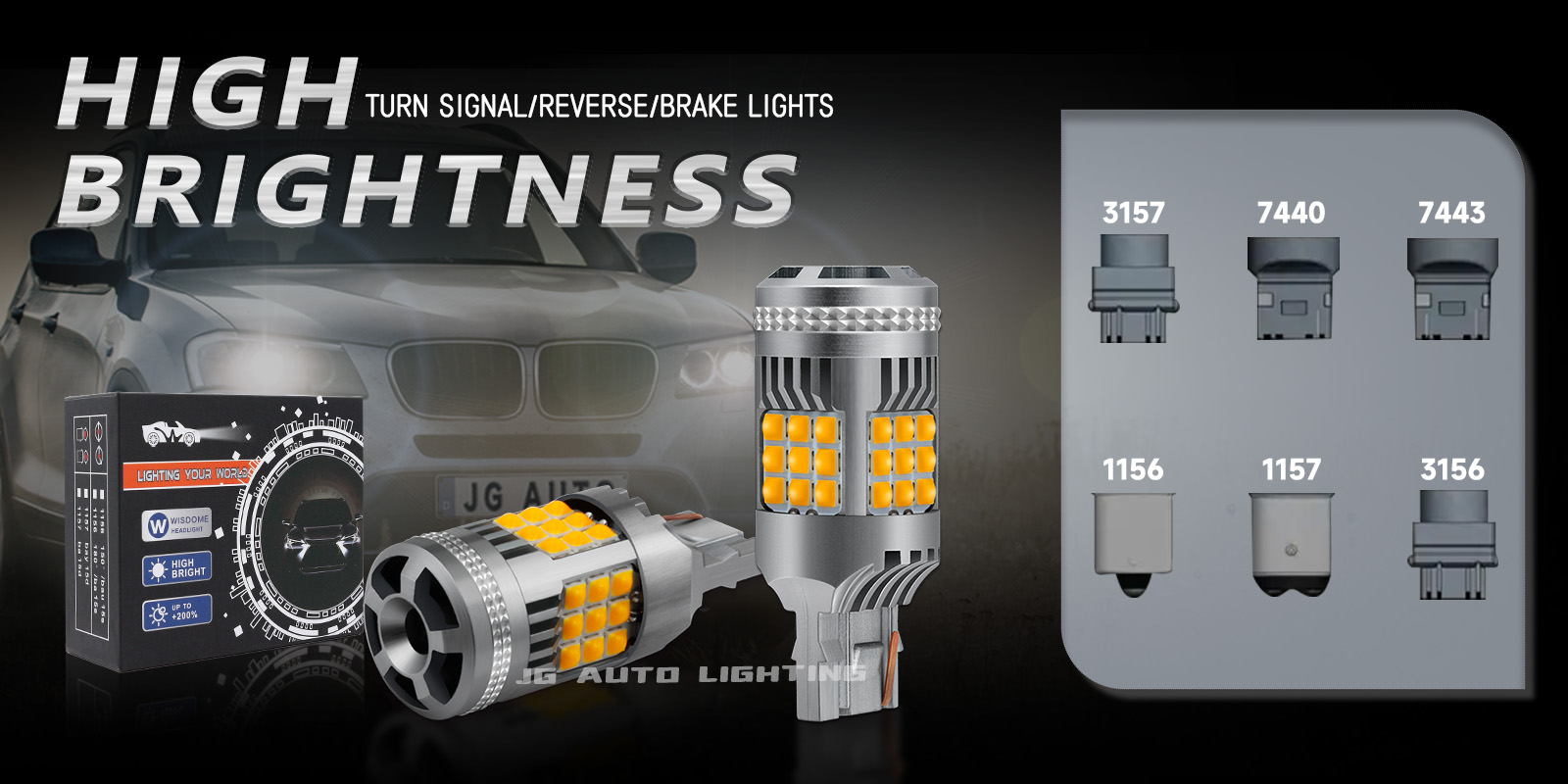 JG 28W Turn Signal Light with Fan 36 LED Reverse Lights 18 bay15s LED Bulbs Anti Hyper Flash
