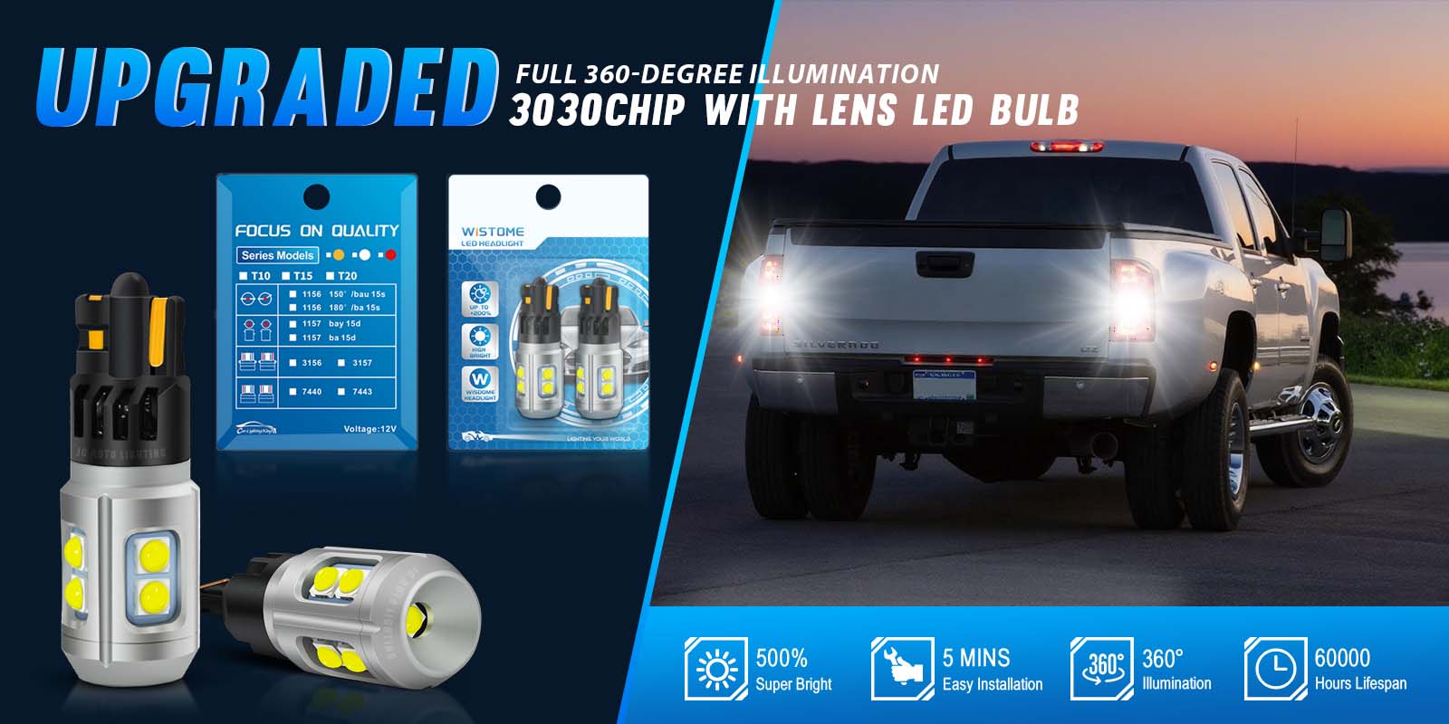 Super Bright 12V 24V T10 9SMD LED Reading Lights for Interior/Dome/Side/Parking Lighting