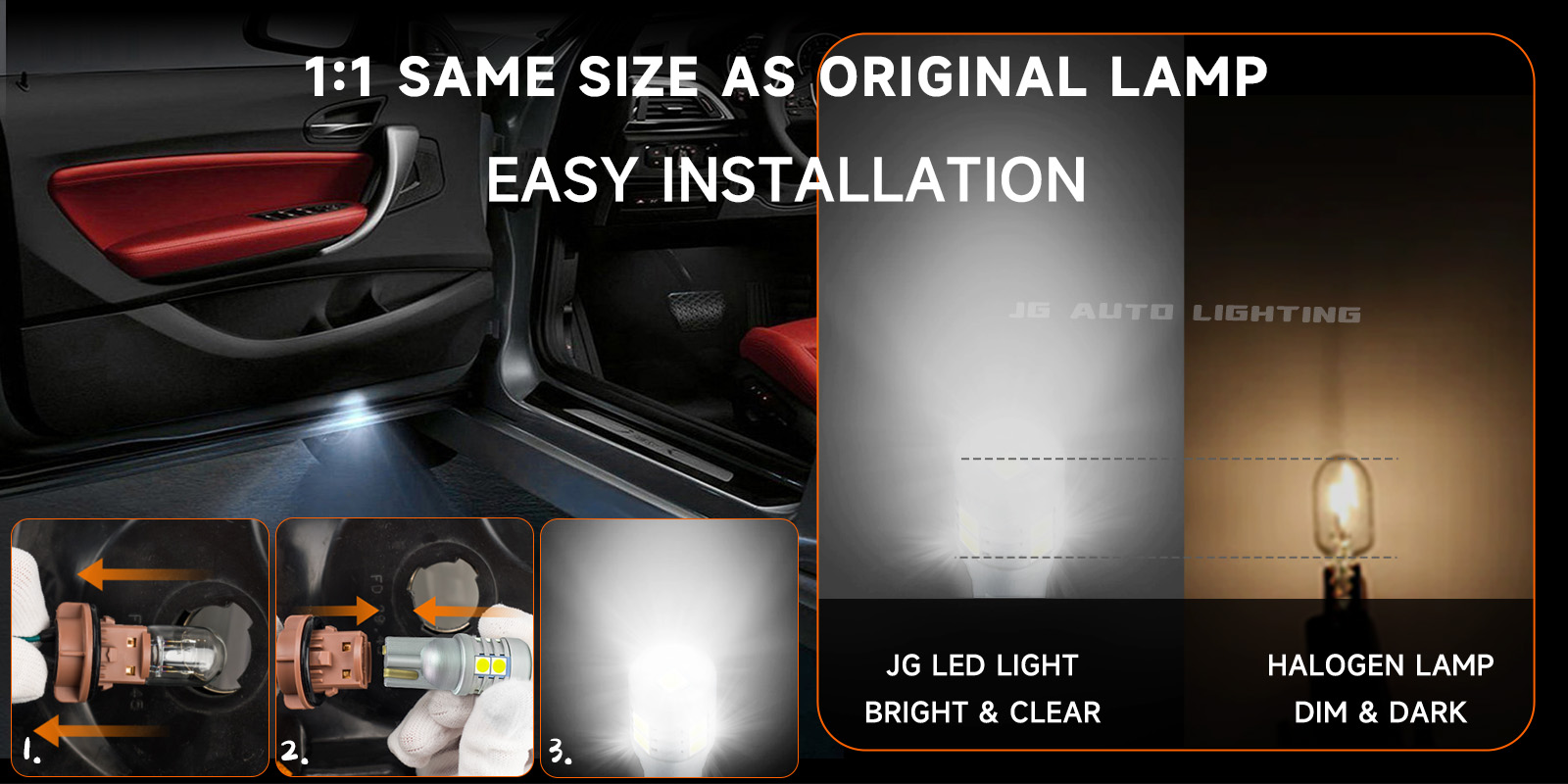 JG T10 9SMD 310lm Car LED Bulbs 12V 24V DC Marker Light Bulbs Reading Lamp Auto Lighting System