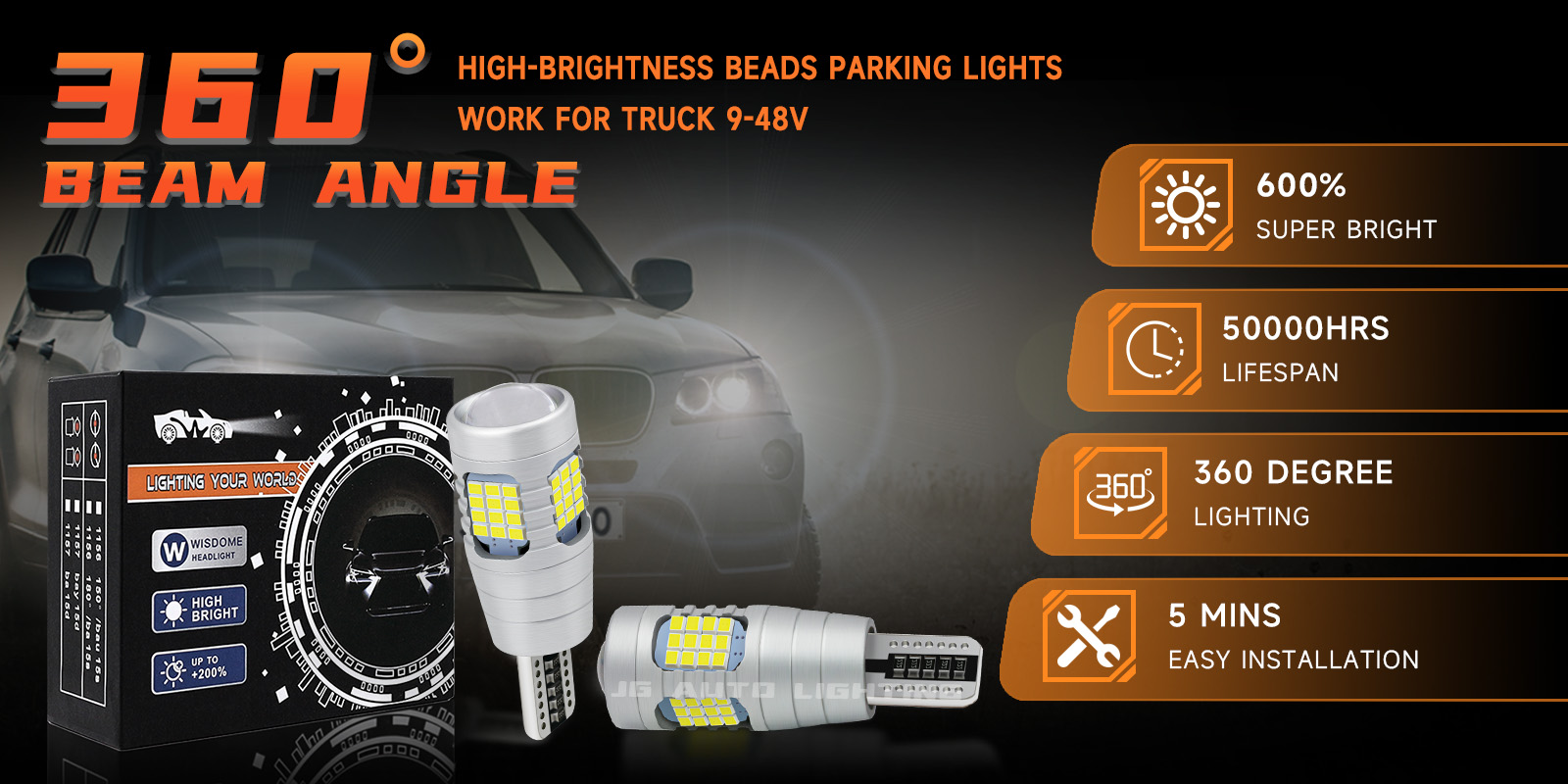 JG Car LED T15 W16W 60SMD Chip Super Bright Canbus Car Turn Signal Reverse Brake Backup Canbus Error Free Lamp