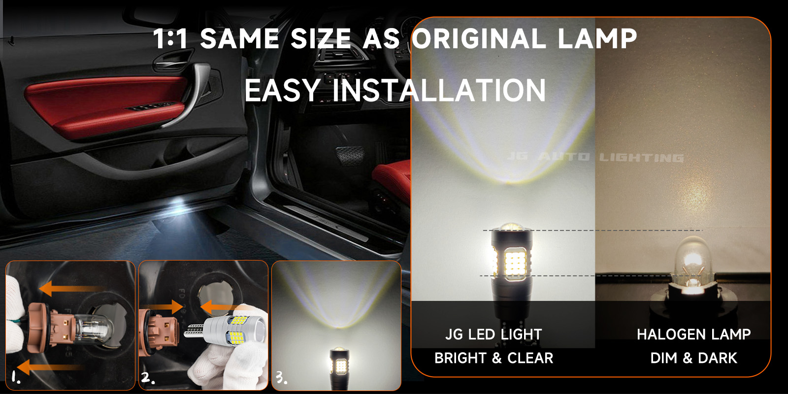 JG Car LED T15 W16W 60SMD Chip Super Bright Canbus Car Turn Signal Reverse Brake Backup Canbus Error Free Lamp