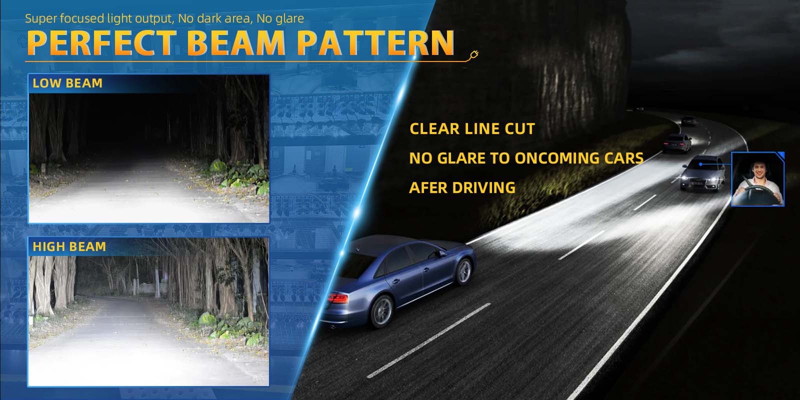 JG Powerful LED Headlight 16C 110W H4 Fanless Led Braided Copper Strip Cooling Auto Led 9005 9006 H11 H7 High Low Beam LED Bulbs