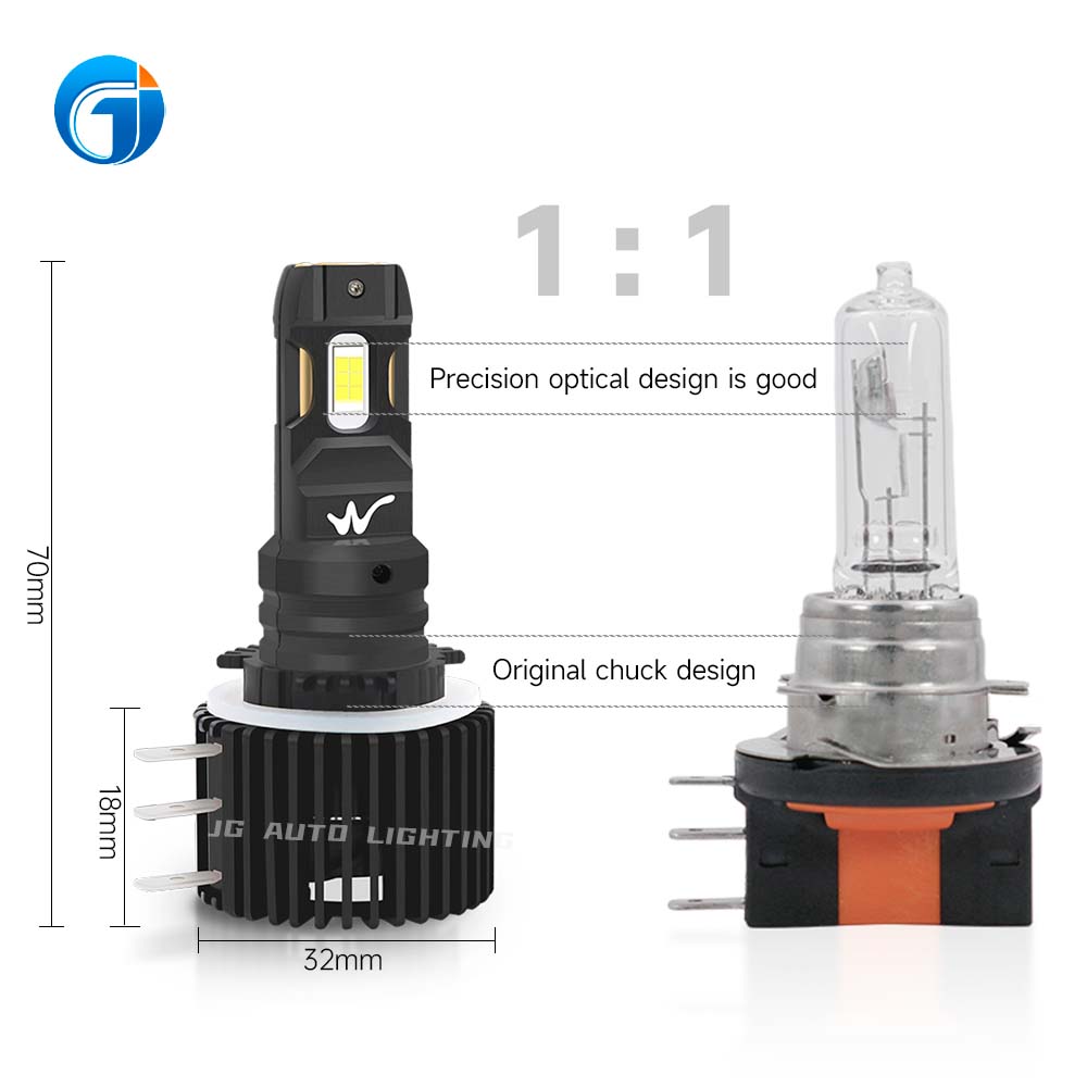 JG led headlight H15 Bulbs DRL 60W 6000LM 6000K Canbus Day Driving Running Light Auto Lamp for VW Audi BMW