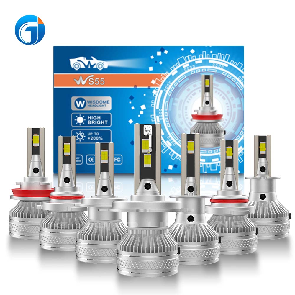 JG auto led bulbs WS55 22000lm 120w super bright h1 h7 9005 9006 H11 car led light motorcycle bulb h4 9012 canbus led bulbs