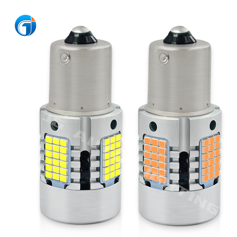 T20 7440 3156 3157 72SMD 1156 BA15S 1157 BAY15D 7443 White Amber 27W LED Bulb With Cooling Fan No Error Led Turn Signal Light