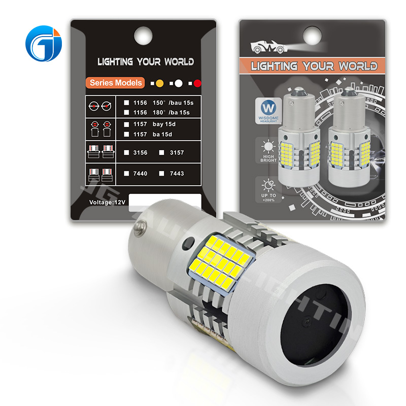 T20 7440 3156 3157 72SMD 1156 BA15S 1157 BAY15D 7443 White Amber 27W LED Bulb With Cooling Fan No Error Led Turn Signal Light