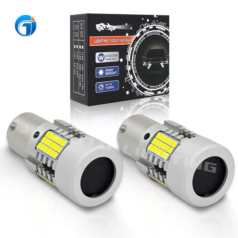 T20 7440 3156 3157 72SMD 1156 BA15S 1157 BAY15D 7443 White Amber 27W LED Bulb With Cooling Fan No Error Led Turn Signal Light