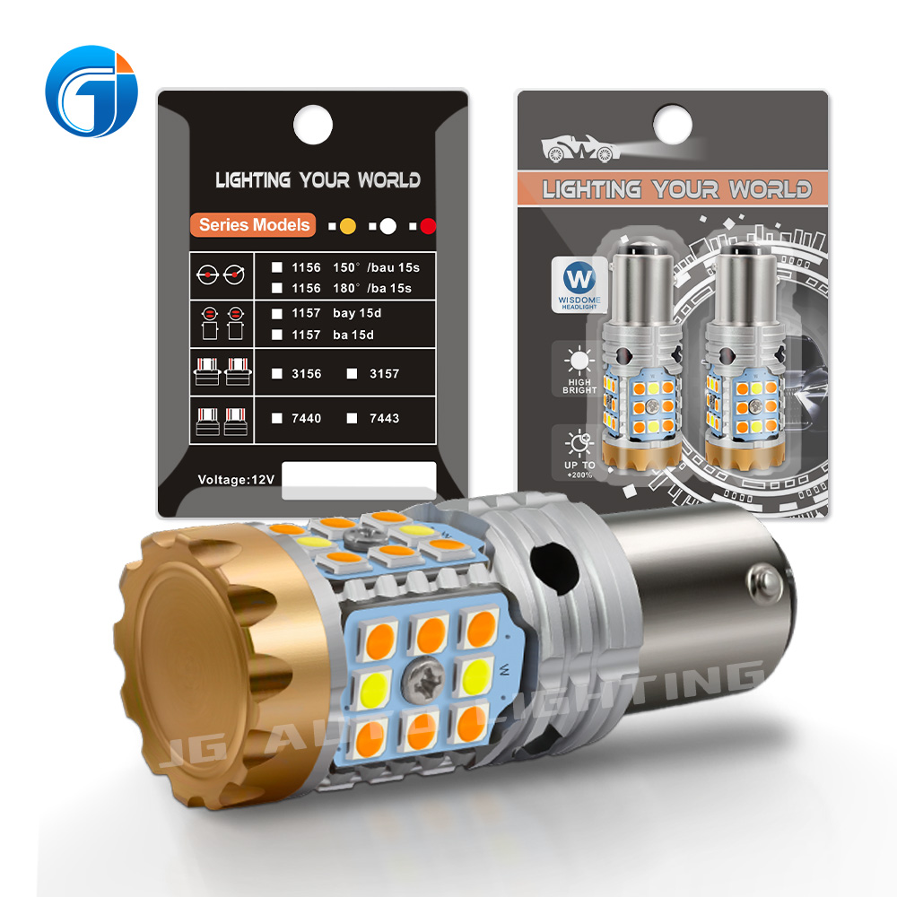 JG 1157 P21/5W Bay15D T20 Led 7443 3157 Car Turn Signal Bulbs Auto Reverse Brake 3030 32SMD Switchback 12V Car Led Light
