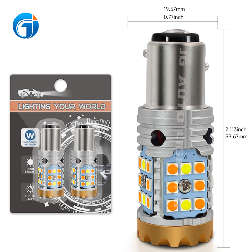 JG 1157 P21/5W Bay15D T20 Led 7443 3157 Car Turn Signal Bulbs Auto Reverse Brake 3030 32SMD Switchback 12V Car Led Light