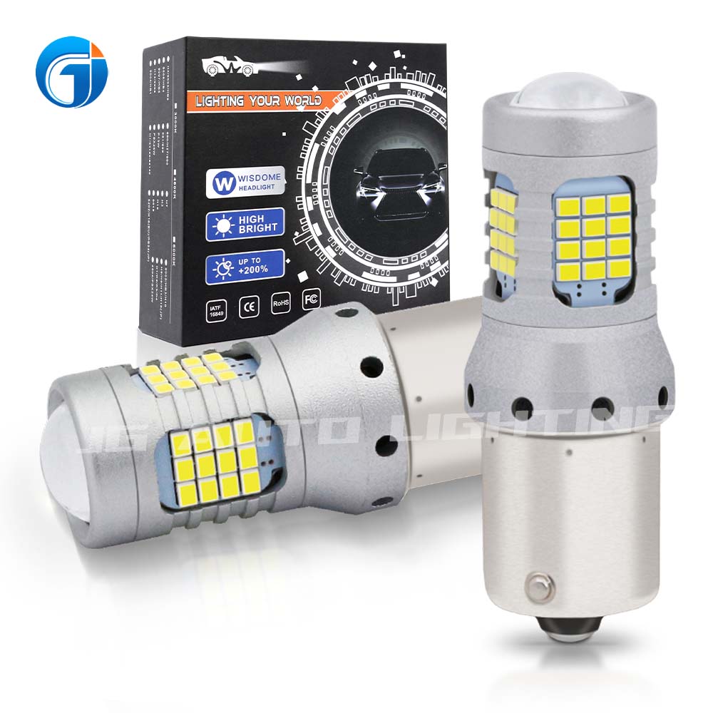 JG wisdome 1156 BAU15S BA15S 7440 7443 T20 3156 3157 T20 Led Canbus Car Bulbs White Amber Led Turn Signal 60smd brake light