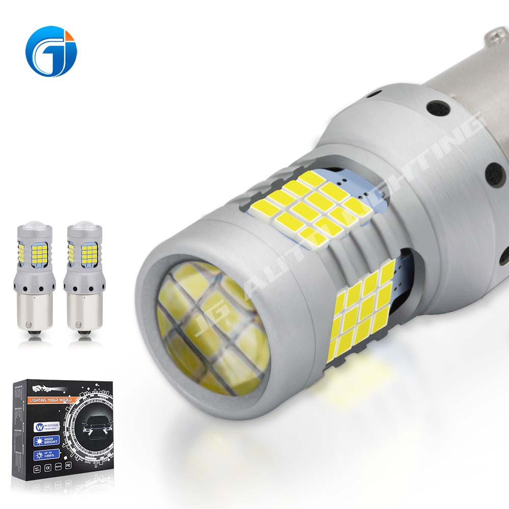 JG wisdome 1156 BAU15S BA15S 7440 7443 T20 3156 3157 T20 Led Canbus Car Bulbs White Amber Led Turn Signal 60smd brake light
