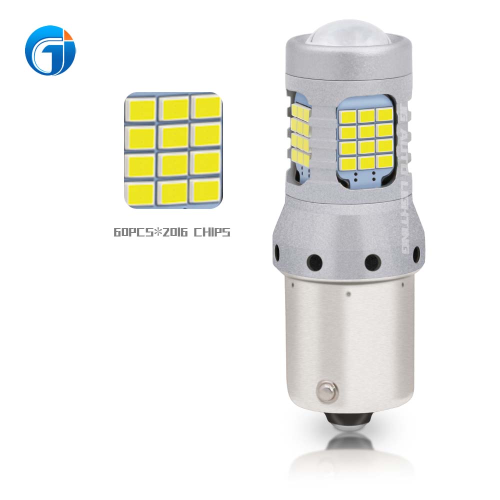 JG wisdome 1156 BAU15S BA15S 7440 7443 T20 3156 3157 T20 Led Canbus Car Bulbs White Amber Led Turn Signal 60smd brake light