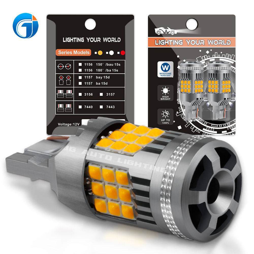 JG 28W Turn Signal Light with Fan 36 LED Reverse Lights 18 bay15s LED Bulbs Anti Hyper Flash
