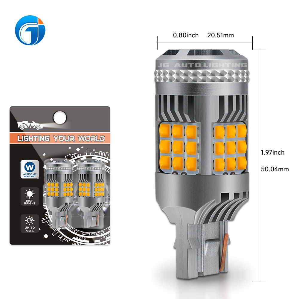 JG 28W Turn Signal Light with Fan 36 LED Reverse Lights 18 bay15s LED Bulbs Anti Hyper Flash