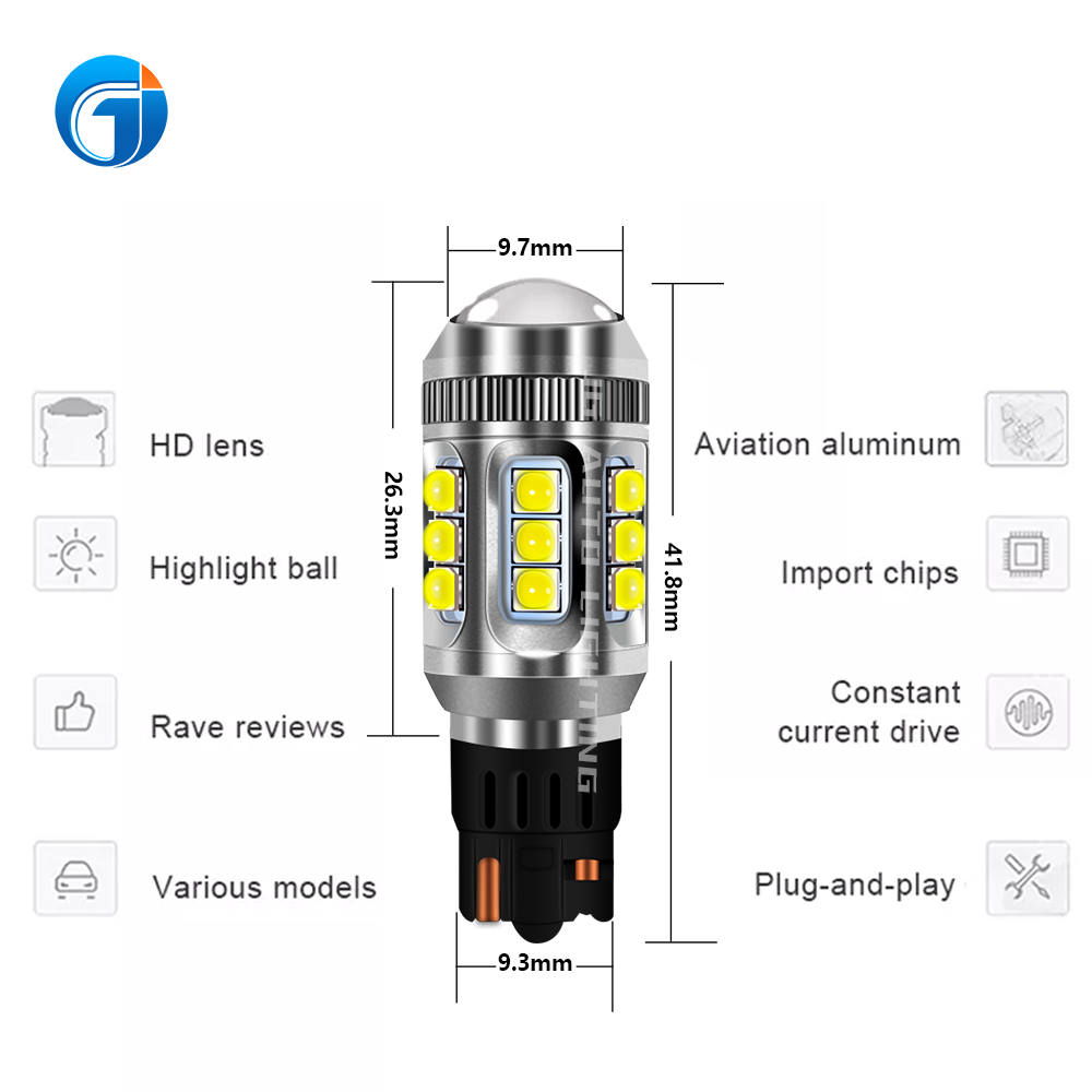 JG Super Bright T15 W16W 16SMD Led Bulbs 12V 24V Car Reverse Tail Light T15 Led Canbus No Error