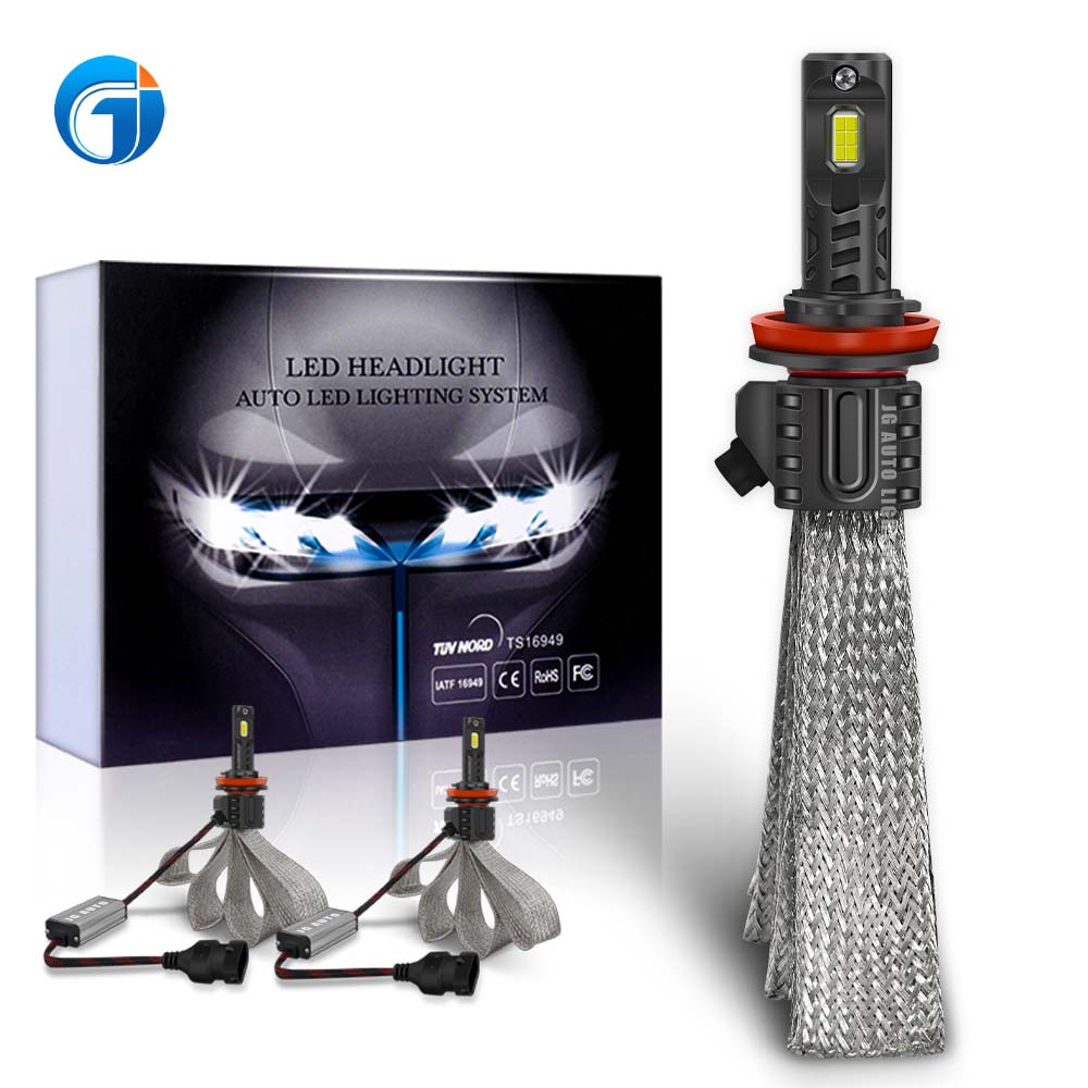 JG High Lumens LED Headlight 16C 110W H11 Fanless Led Braided Copper Strip Cooling LED 9005 9006 H11 H4 Auto LED Bulbs