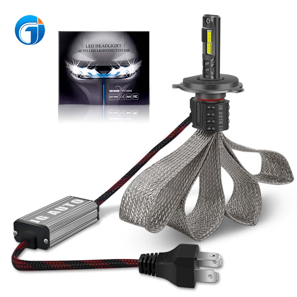 JG Powerful LED Headlight 16C 110W H4 Fanless Led Braided Copper Strip Cooling Auto Led 9005 9006 H11 H7 High Low Beam LED Bulbs