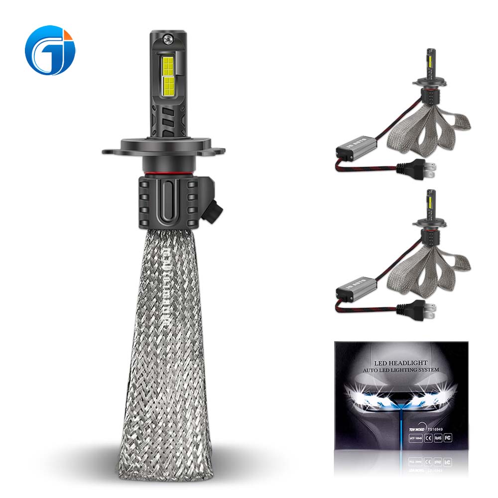 JG Powerful LED Headlight 16C 110W H4 Fanless Led Braided Copper Strip Cooling Auto Led 9005 9006 H11 H7 High Low Beam LED Bulbs
