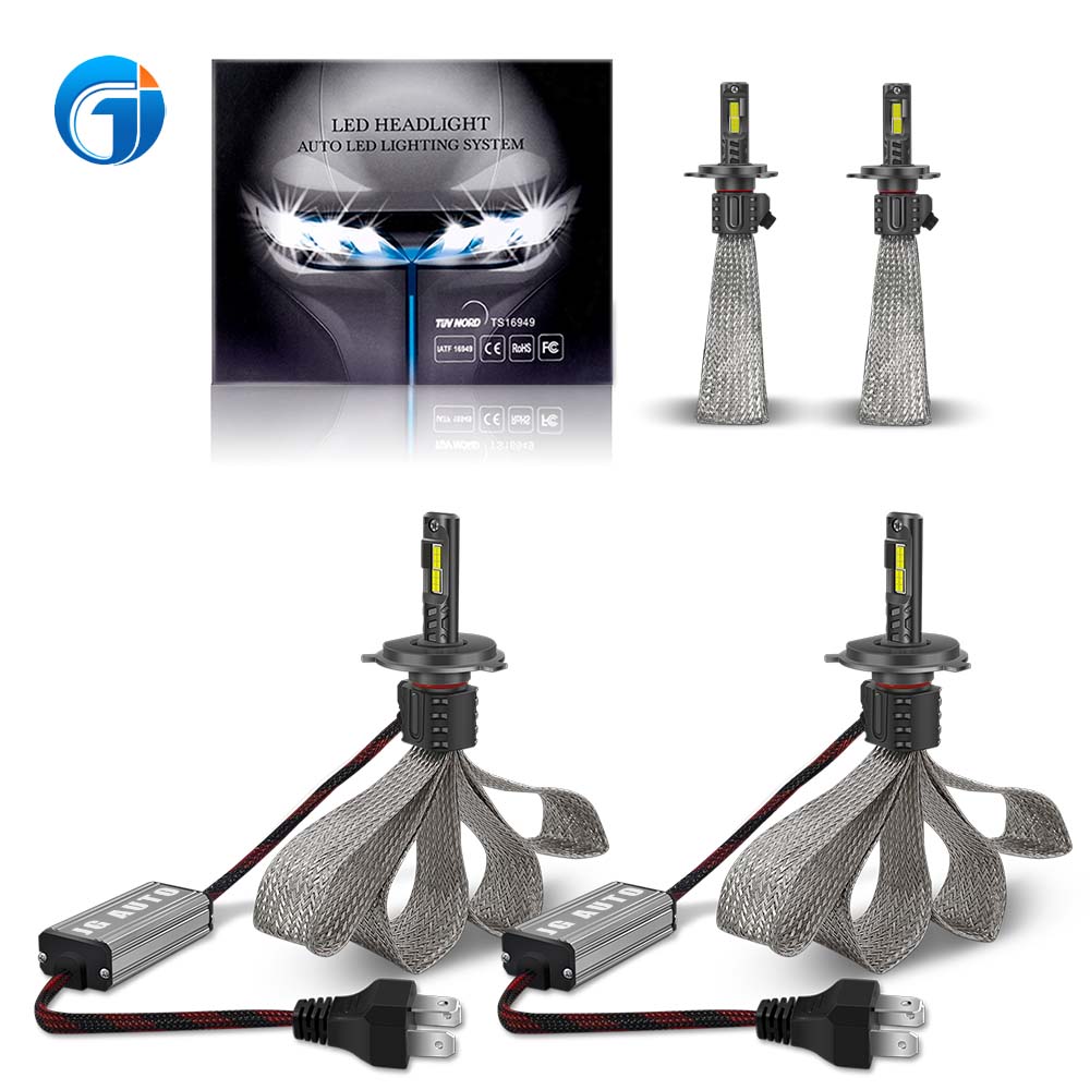 JG Powerful LED Headlight 16C 110W H4 Fanless Led Braided Copper Strip Cooling Auto Led 9005 9006 H11 H7 High Low Beam LED Bulbs